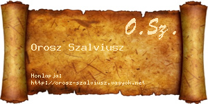 Orosz Szalviusz névjegykártya